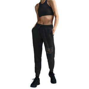 Nike Women's Black Mid-Rise Club Fleece Shine Joggers Size: M